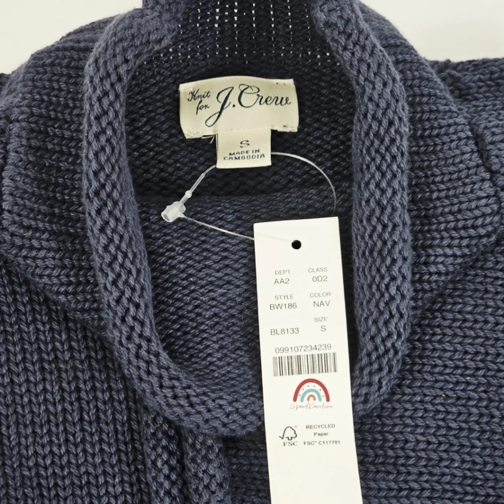 New! J. Crew 1988 Rollneck Sweater in Cotton Navy Unisex - Picture 10 of 11